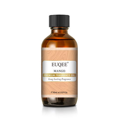 EUQEE Mango fragrance oil in an amber 60ml bottle with glass dropper