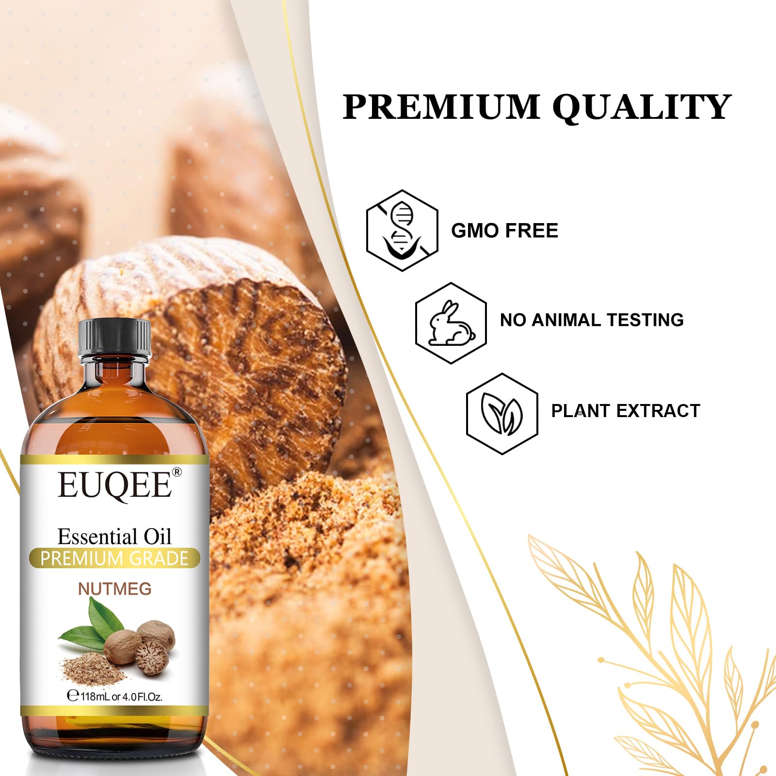 Glass dropper for EUQEE Nutmeg Essential Oil