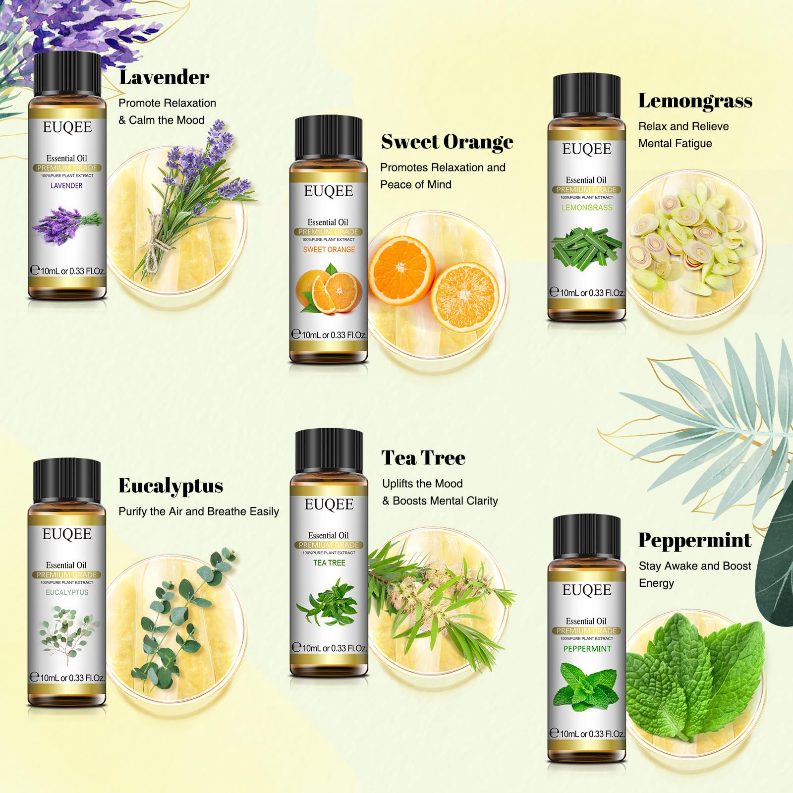 EUQEE Eucalyptus essential oil bottle 10ml