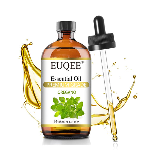 EUQEE Oregano Essential Oil 4oz bottle with dropper