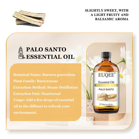 Amber glass bottle with dropper for Palo Santo essential oil