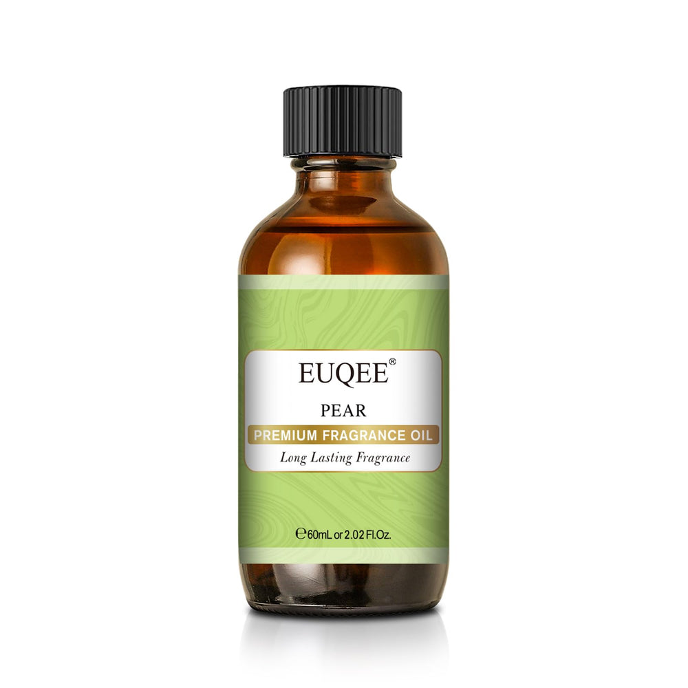 EUQEE Pear Fragrance Oil in amber glass bottle with dropper