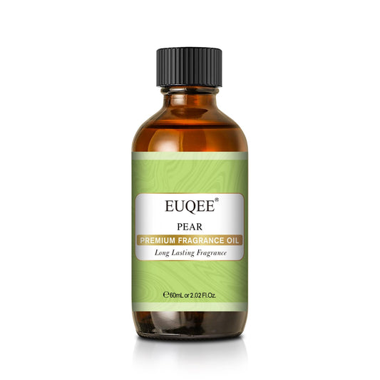 EUQEE Pear Fragrance Oil in amber glass bottle with dropper