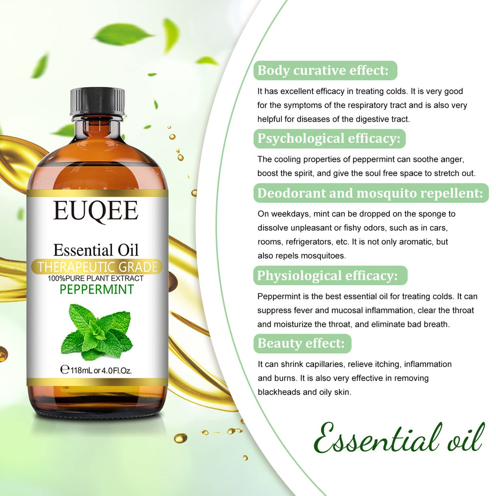 High-quality peppermint essential oil bottle with glass dropper