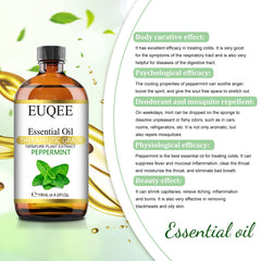 High-quality peppermint essential oil bottle with glass dropper