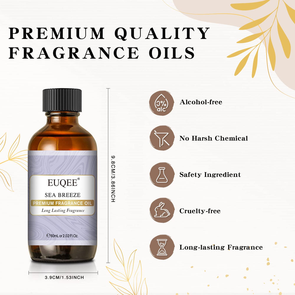 Boston glass bottle packaging for EUQEE Sea Breeze fragrance oil