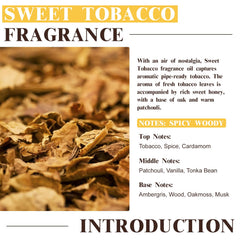 Front view of EUQEE Sweet Tobacco fragrance oil packaging