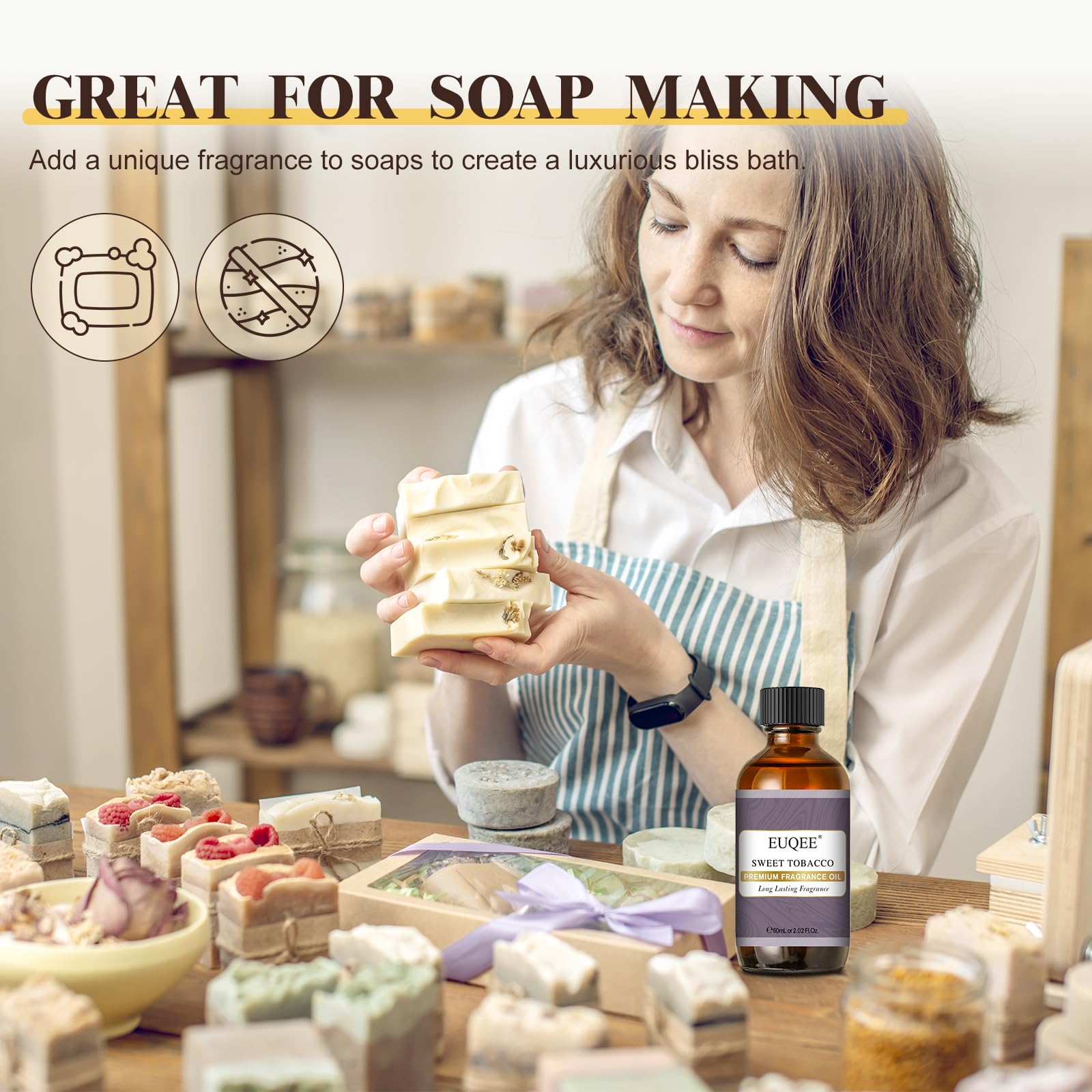 Soap making with EUQEE Sweet Tobacco fragrance oil