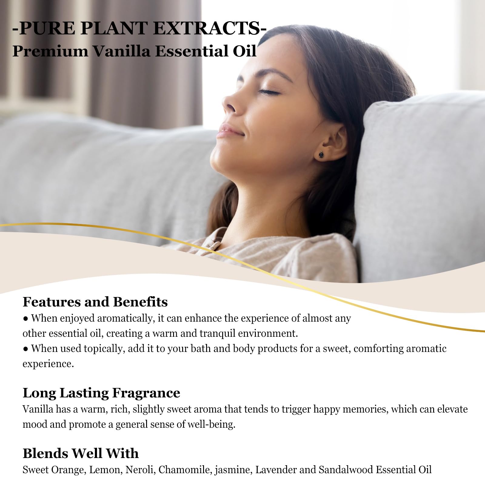 EUQEE Vanilla essential oil for aromatherapy