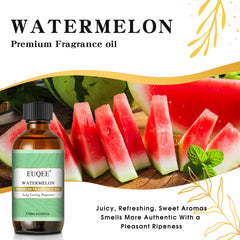 Front view of EUQEE Watermelon fragrance oil bottle