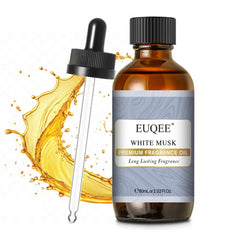 EUQEE White Musk fragrance oil in amber glass bottle with dropper