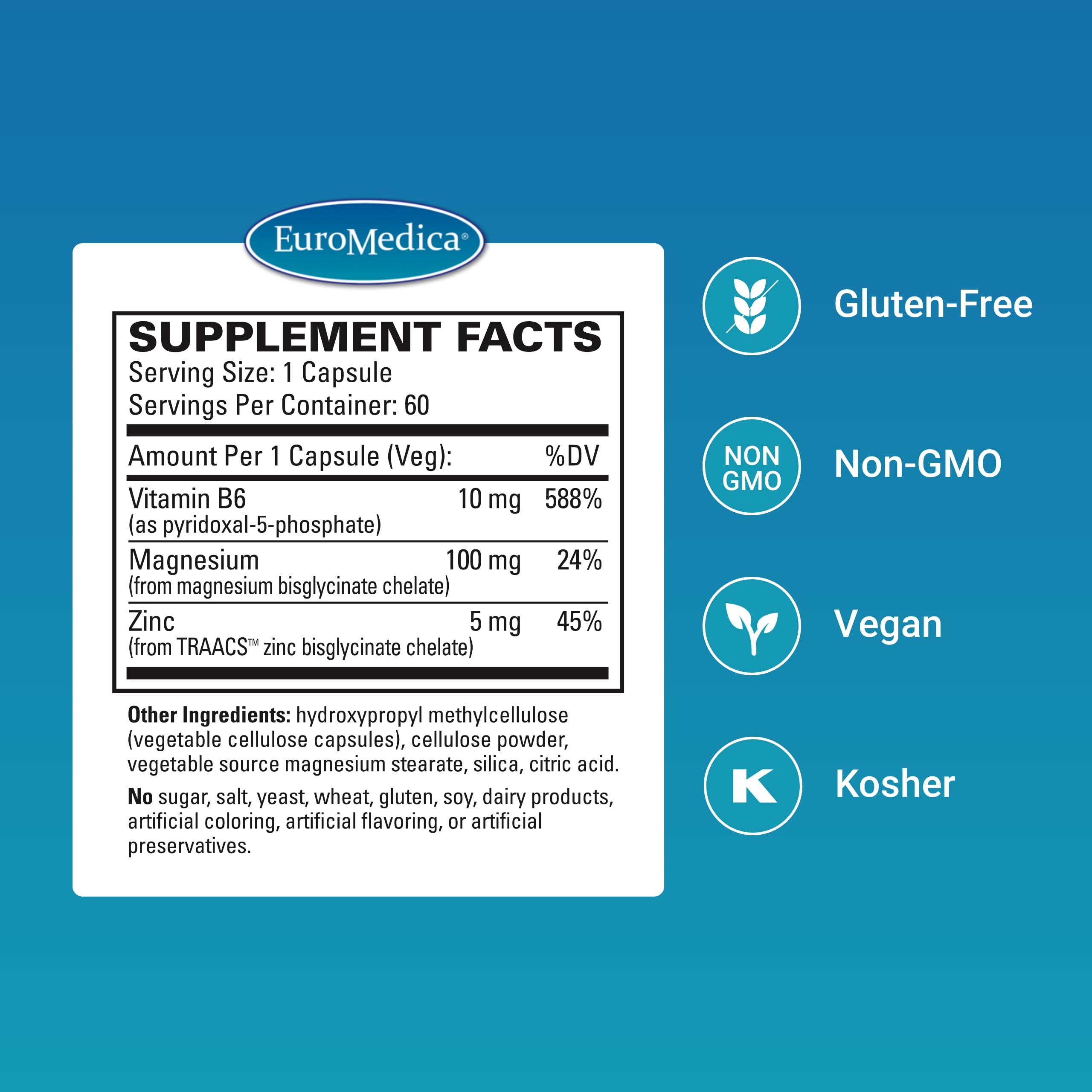 Pyridoxal-5-Phosphate (vitamin B6) with magnesium and zinc