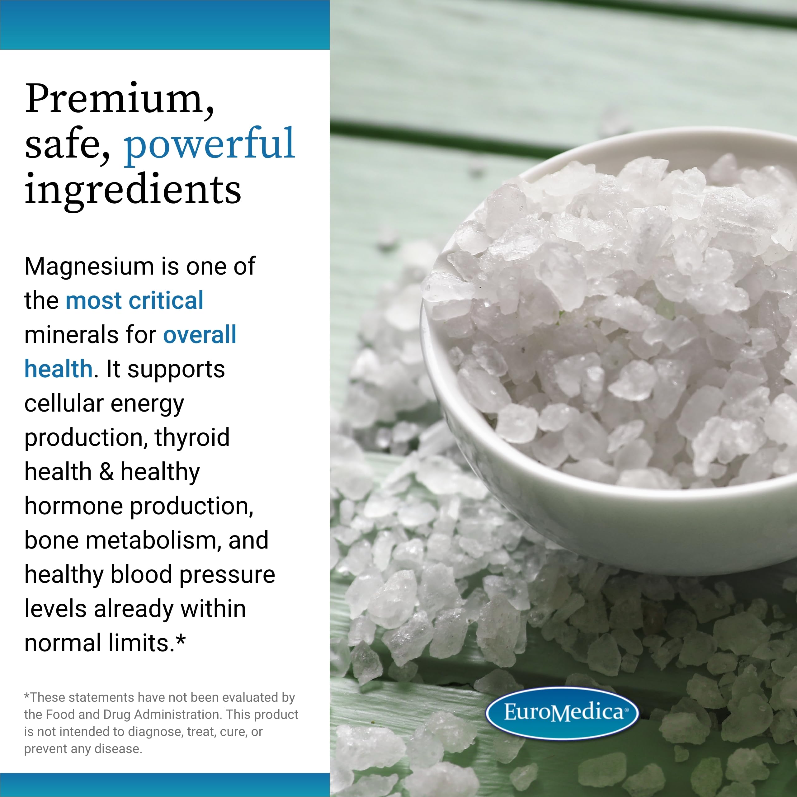 Allergen-free vegan magnesium supplement label