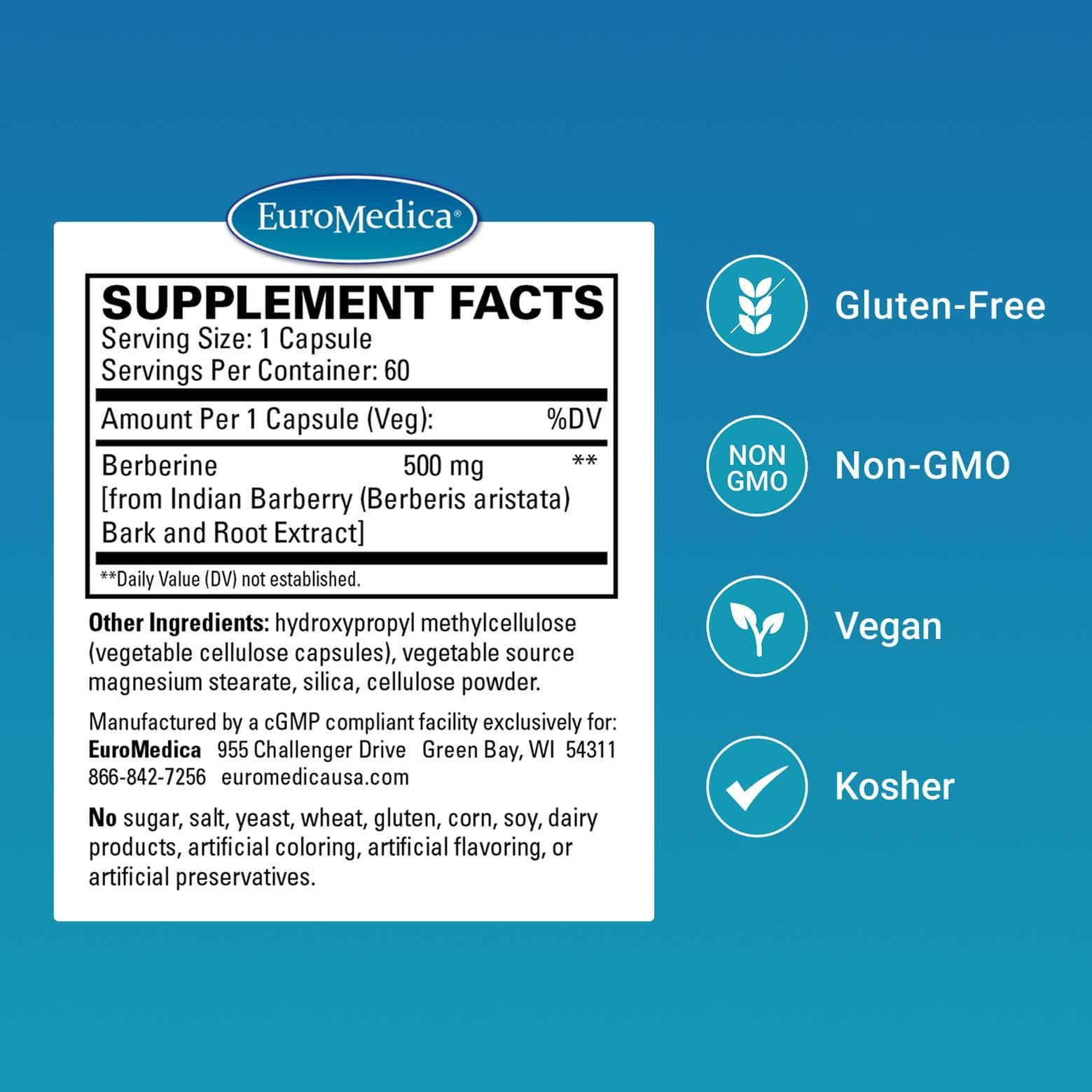 Berberine capsules close-up