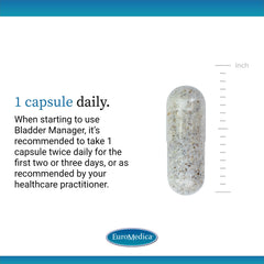 Vegan Bladder Manager capsules on white background