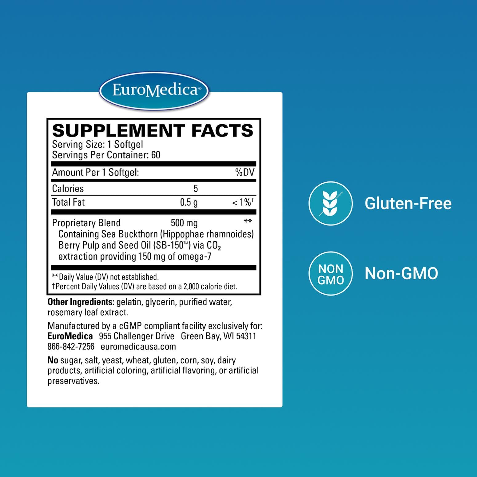 Sea buckthorn oil illustration representing omega-7 source