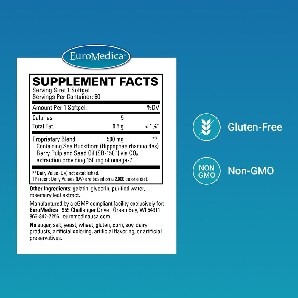 Sea buckthorn oil illustration representing omega-7 source