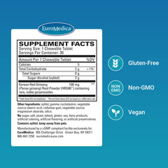 EuroMedica Red Ginseng Energy bottle with tablets