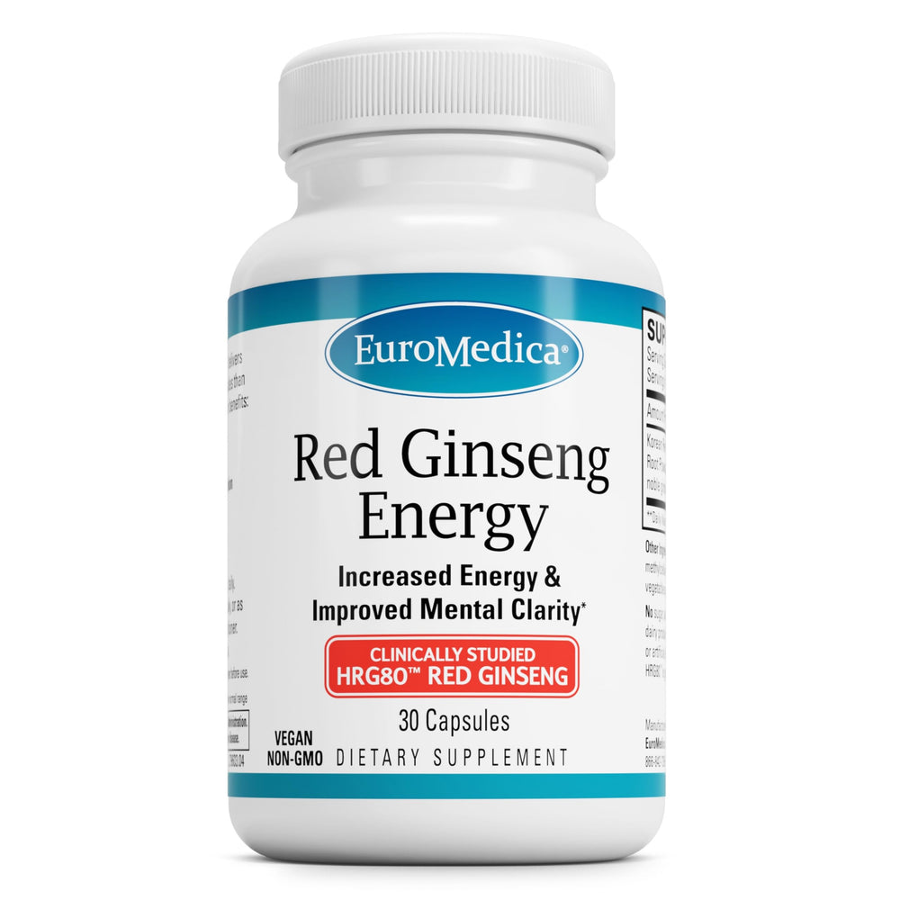 Hero shot of EuroMedica Red Ginseng Energy bottle
