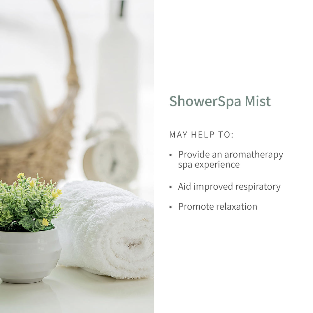 Shower spa mist bottle on bathroom counter