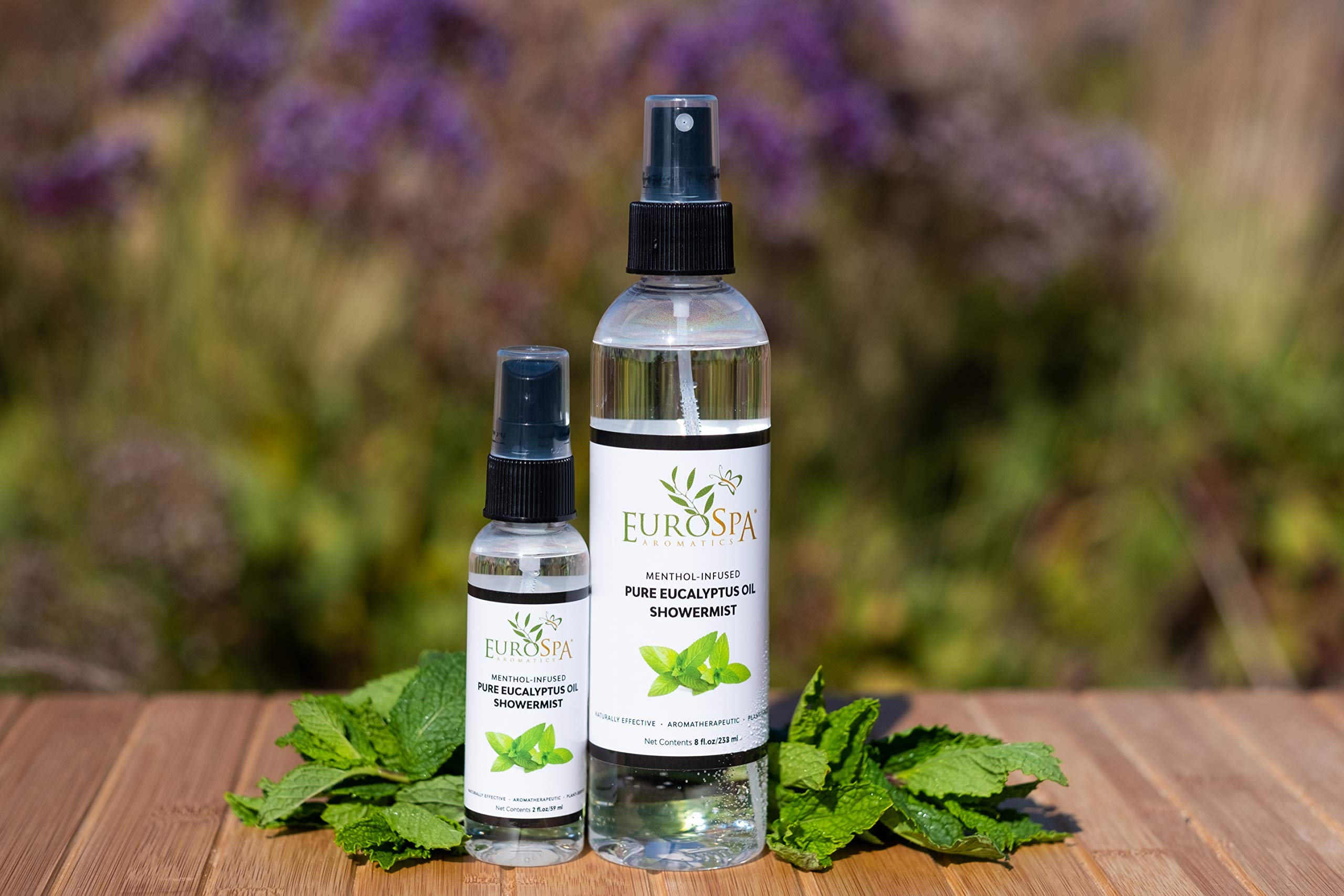 Close-up of EuroSpa Aromatics Eucalyptus oil label