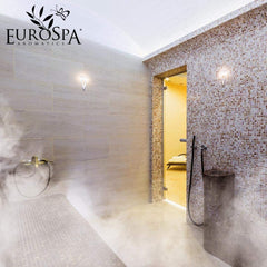 Spa-inspired bathroom with eucalyptus steam