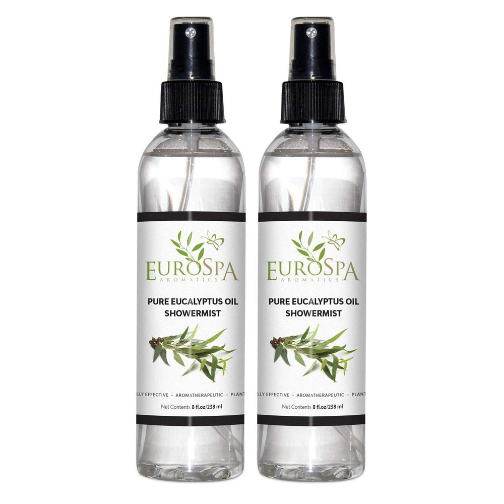 EuroSpa Aromatics Eucalyptus ShowerMist 8oz bottle in 2-pack