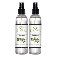 EuroSpa Aromatics Eucalyptus ShowerMist 8oz bottle in 2-pack