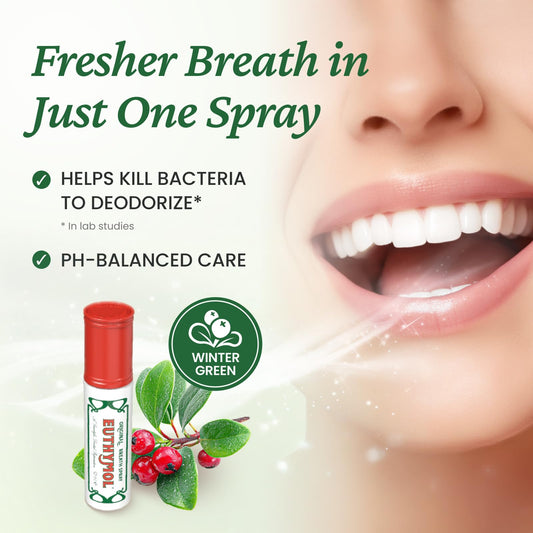 Close-up of spray nozzle on EUTHYMOL Breath Spray 10ML