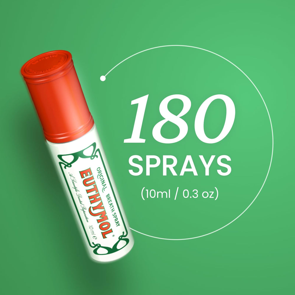 Side angle shot of EUTHYMOL Breath Spray 10ML