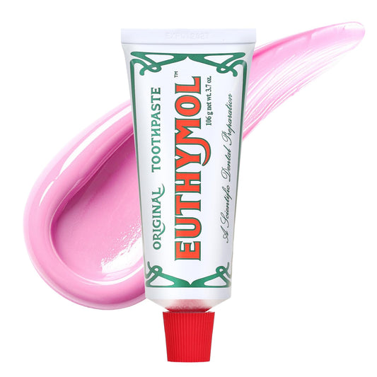 Front view of EUTHYMOL Original Pink Toothpaste packaging