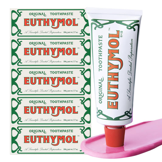 Front view of EUTHYMOL Original Toothpaste Pack (3.7 oz x5)