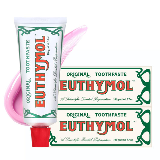 Front view of EUTHYMOL Original Pink Toothpaste tube