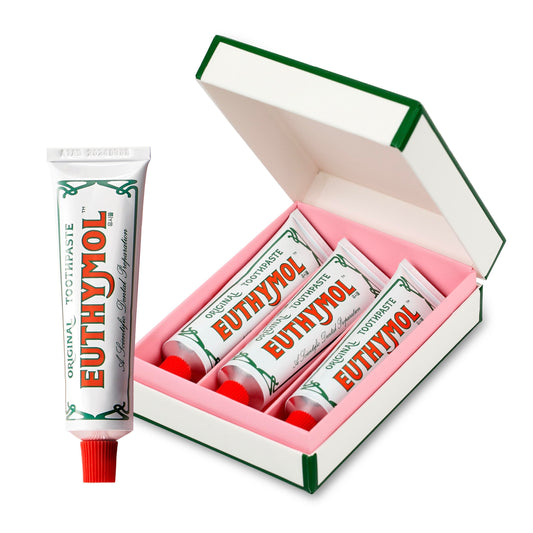Front view of EUTHYMOL Original Toothpaste Travel Set box