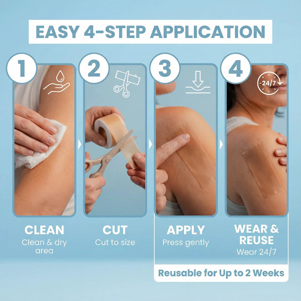 Eva Naturals scar tape on a surgical scar highlights improved appearance potential