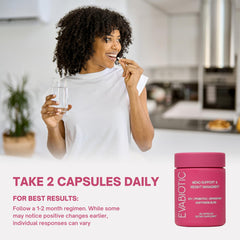 EVABIOTIC Complete Menopause packaging showing hot flashes and night sweats relief concept