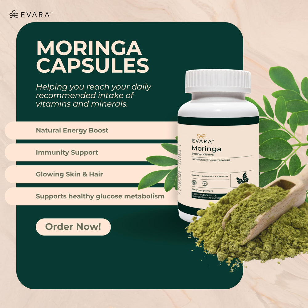 Handpicked moringa leaves from EVARA's farm in India