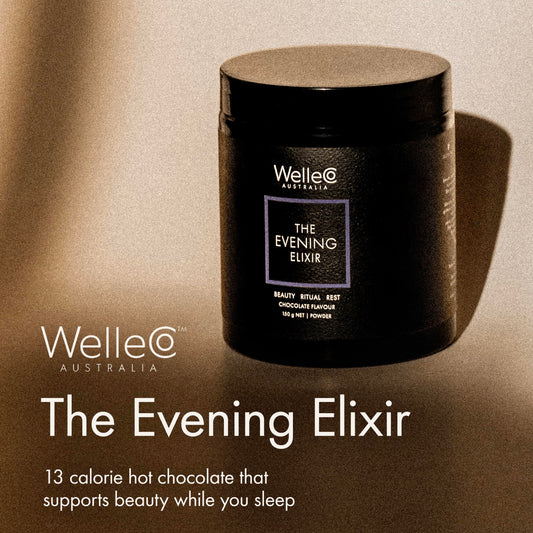Close-up of Evening Elixir jar label