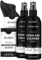 EVEO Eyeglass Cleaner Spray 2-Pack with no-streak formula