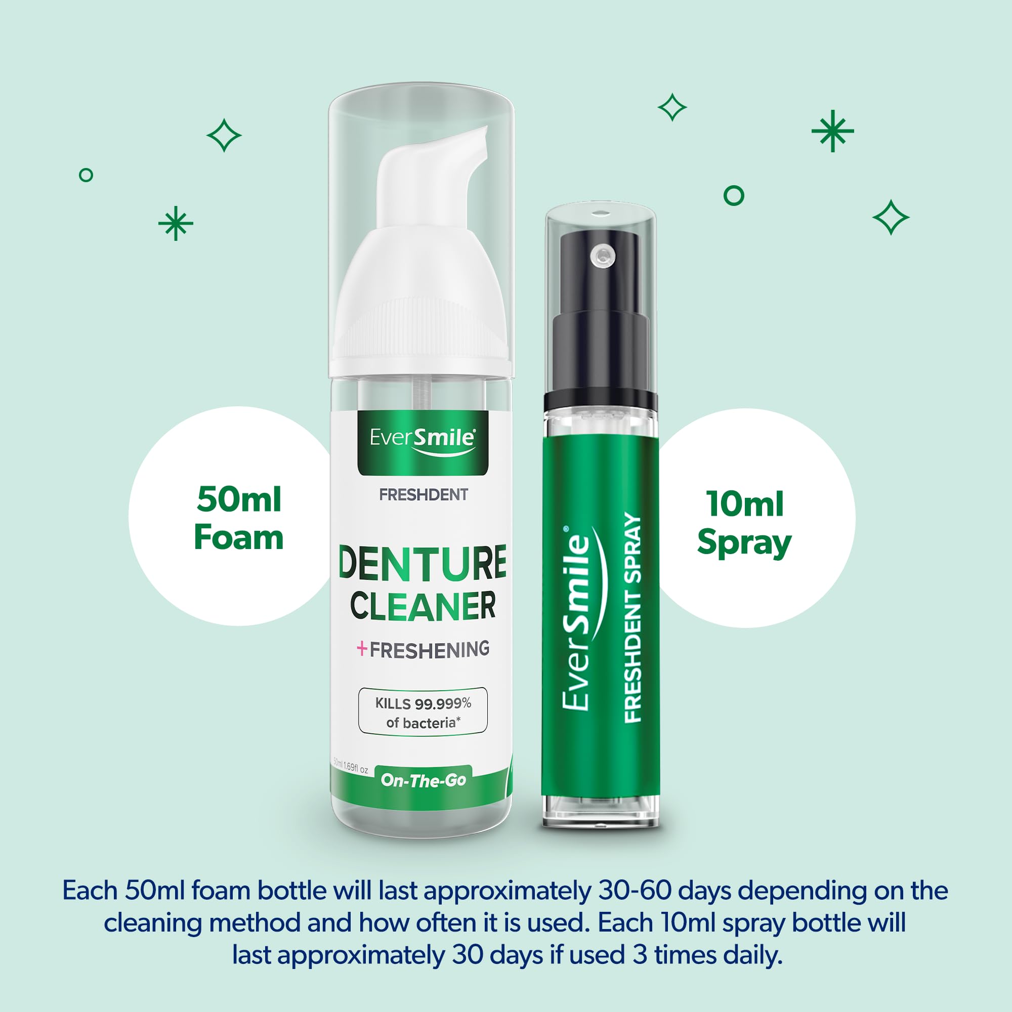 Dentures being brightened with FreshDent cleaner