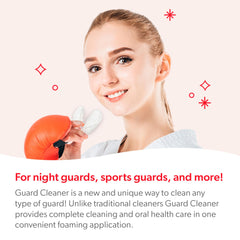 Foam cleans and kills bacteria in a mouth guard