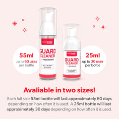 Minty cleanser for whitening teeth during guard cleaning