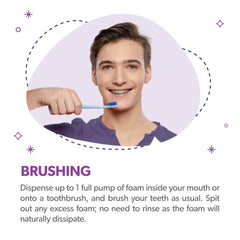Daily use OrthoFoam braces cleaner for braces and wires