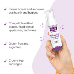 Under-bracket whitening with OrthoFoam braces cleaner