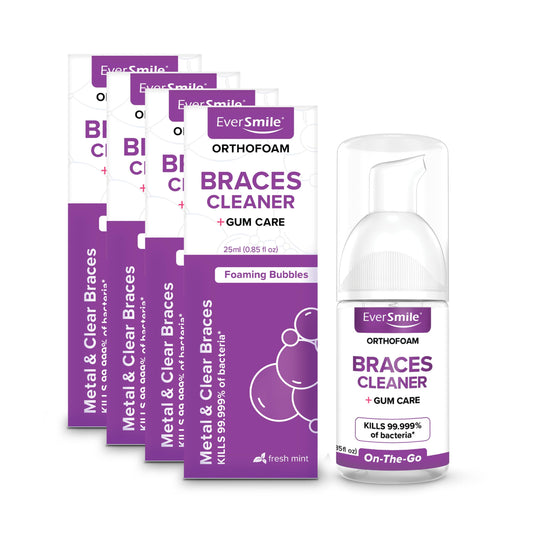 Travel-size EverSmile OrthoFoam Braces Cleaner packaging