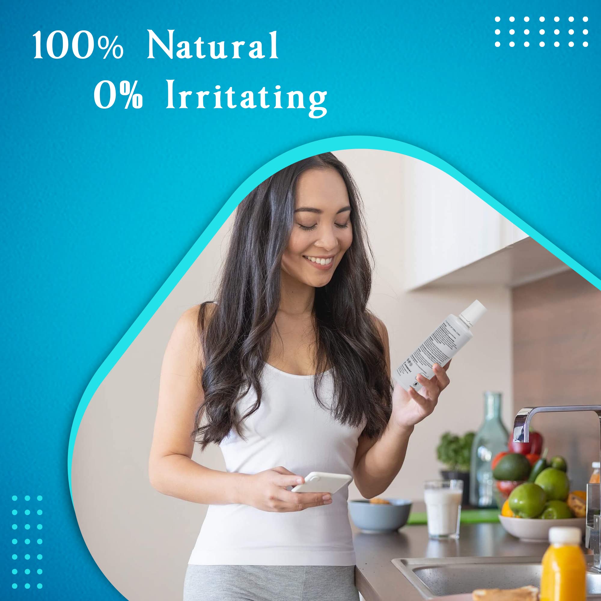 Rinsing with Everest Mouth Wash Spearmint in a glass