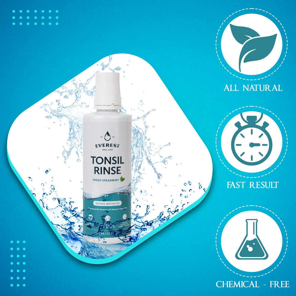 Close-up of Everest Mouth Wash Spearmint label