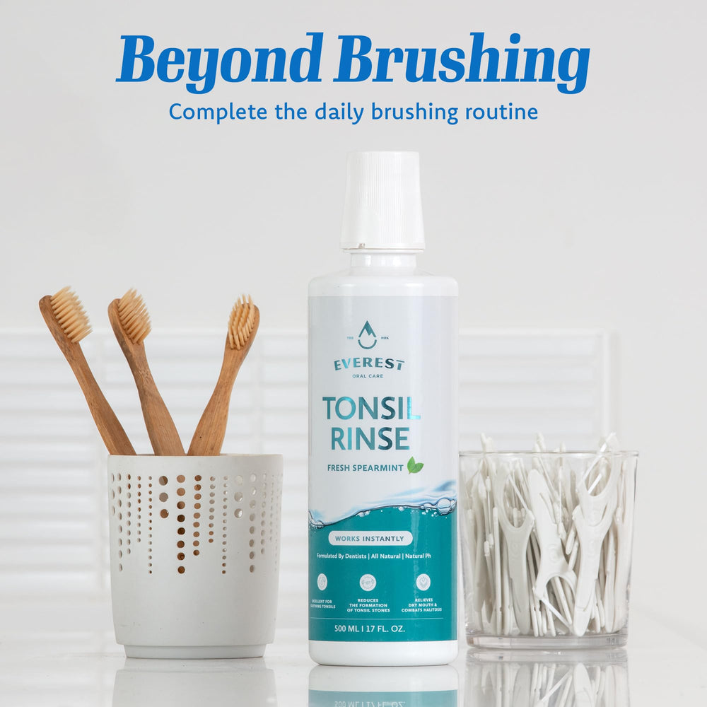 Lifestyle image showing Everest Mouth Wash for fresh breath and dry mouth relief