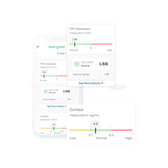 Digital results dashboard showing test results