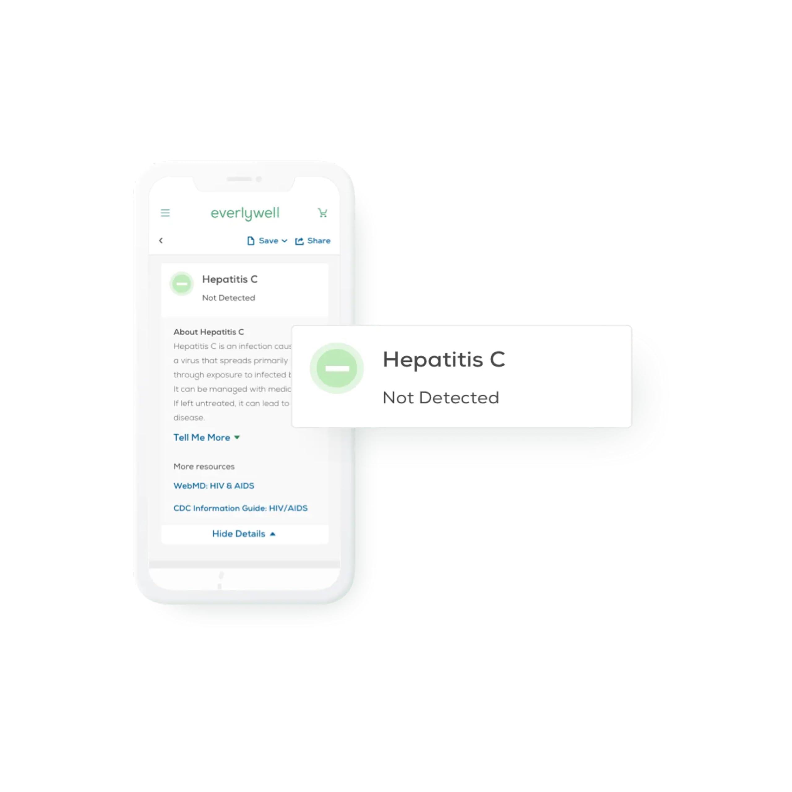 CLIA-certified lab analysis for Hepatitis C test